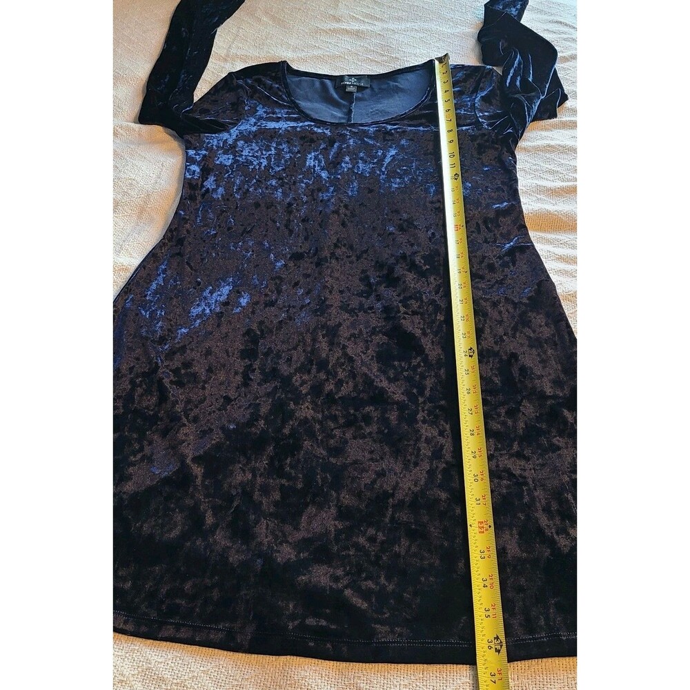 Ronni Nicole Dress Women 8 Navy Crushed Velvet Stretch Whimsygoth Dance Sexy - Picture 11 of 11
